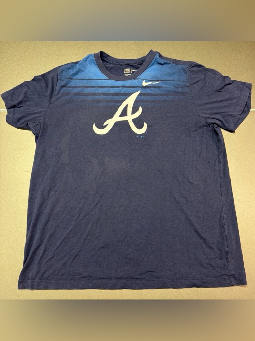Nike‎ Men's Navy Atlanta Braves Logo Velocity Performance T-Shirt Size XL